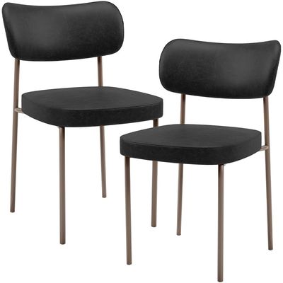 Kit 02 Cadeiras Para Sala De Jantar Melina Base Arena L02 Couríssimo Preto - Lyam Decor