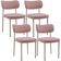 Kit 04 Cadeiras Decorativa Estofada Para Sala de Jantar Melina Base Arena L02 Suede Rosê - Lyam Decor