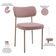 Kit 04 Cadeiras Decorativa Estofada Para Sala de Jantar Melina Base Arena L02 Suede Rosê - Lyam Decor