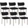 Kit 06 Cadeiras Estofadas Para Sala De Jantar Melina Base Arena L02 Suede Preto - Lyam Decor