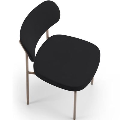 Kit 06 Cadeiras Estofadas Para Sala De Jantar Melina Base Arena L02 Suede Preto - Lyam Decor