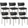 Kit 06 Cadeiras Estofadas Para Sala De Jantar Melina Base Arena L02 Couríssimo Preto - Lyam Decor