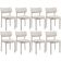 Kit 08 Cadeiras Estofadas Para Sala De Jantar Melina Base Arena L02 Linho Cru - Lyam Decor