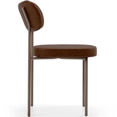 Cadeira Decorativa Sala De Jantar Melina Base Arena L02 Couríssimo Marrom - Lyam Decor