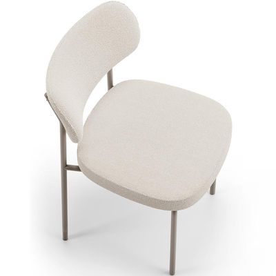 Cadeira Decorativa Sala De Jantar Melina Base Arena L02 Bouclê Cru - Lyam Decor