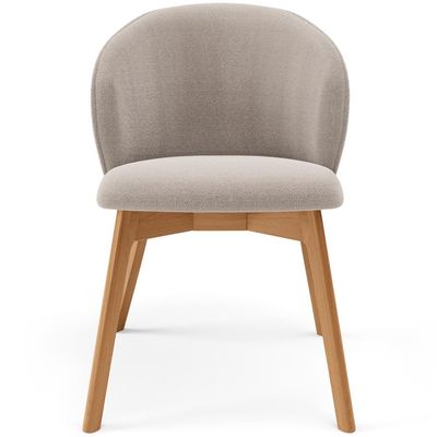 Cadeira de Jantar e Estar Living Estofada Mia L02 Bouclê Bege - Lyam Decor