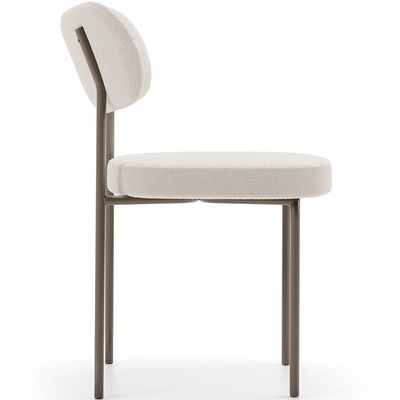 Cadeira Decorativa Sala De Jantar Melina Base Arena L02 Bouclê Cru - Lyam Decor