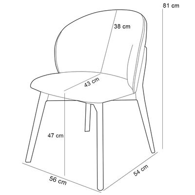 Cadeira de Jantar e Estar Living Estofada Mia L02 Bouclê Bege - Lyam Decor