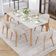 Kit 06 Cadeiras de Jantar e Estar Living Estofada Mia L02 Linho Cru - Lyam Decor