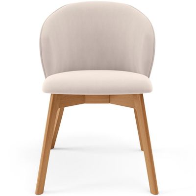 Cadeira de Jantar e Estar Living Estofada Mia L02 Suede Bege - Lyam Decor