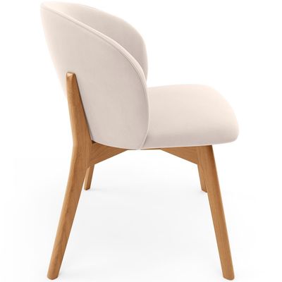 Cadeira de Jantar e Estar Living Estofada Mia L02 Suede Bege - Lyam Decor