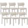 Kit 06 Cadeiras Estofadas Para Sala De Jantar Melina Base Arena L02 Bouclê Cru - Lyam Decor
