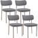 Kit 04 Cadeiras Decorativa Estofada Para Sala de Jantar Melina Base Arena L02 Suede Cinza - Lyam Decor