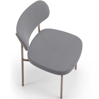 Kit 04 Cadeiras Decorativa Estofada Para Sala de Jantar Melina Base Arena L02 Suede Cinza - Lyam Decor