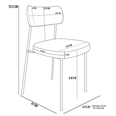 Kit 02 Cadeiras Para Sala De Jantar Melina Base Arena L02 Bouclê Cru - Lyam Decor