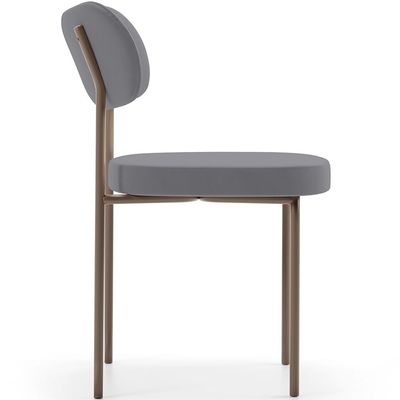 Kit 02 Cadeiras Para Sala De Jantar Melina Base Arena L02 Suede Cinza - Lyam Decor