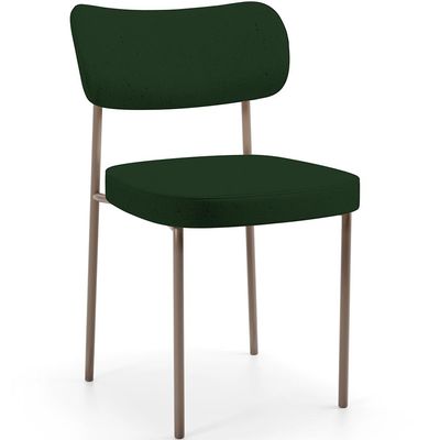 Cadeira Decorativa Sala De Jantar Melina Base Arena L02 Suede Verde Musgo - Lyam Decor