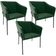 Kit 3 Cadeiras Para Sala de Jantar Estar Living Olívia L02 Couríssimo Verde - Lyam Decor