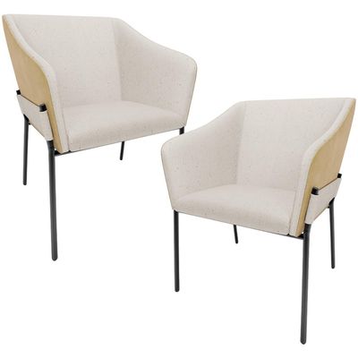 Kit 2 Cadeiras Para Sala de Jantar Estar Living Olívia L02 Linho Cru Couríssimo Fendi - Lyam Decor