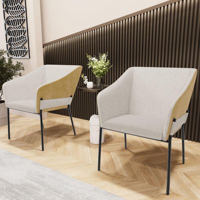 Kit 2 Cadeiras Para Sala de Jantar Estar Living Olívia L02 Linho Cru Couríssimo Fendi - Lyam Decor