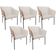 Kit 6 Cadeiras Para Sala de Jantar Estar Living Olívia L02 Linho Cru Couríssimo Camel - Lyam Decor