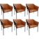 Kit 6 Cadeiras Para Sala de Jantar Estar Living Olívia L02 Couríssimo Camel Preto - Lyam Decor
