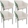 Kit 4 Cadeiras Para Sala de Jantar Estar Living Olívia L02 Linho Cru Couríssimo Verde - Lyam Decor