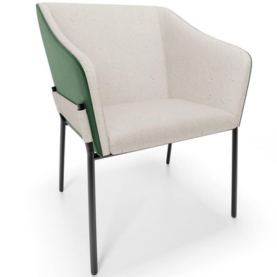 Cadeira Para Sala de Jantar Estar Living Olívia L02 Linho Cru Couríssimo Verde - Lyam Decor