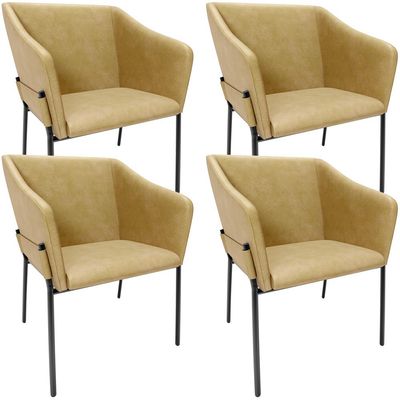 Kit 4 Cadeiras Para Sala de Jantar Estar Living Olívia L02 Couríssimo Fendi - Lyam Decor