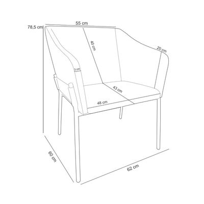 Kit 4 Cadeiras Para Sala de Jantar Estar Living Olívia L02 Couríssimo Fendi - Lyam Decor