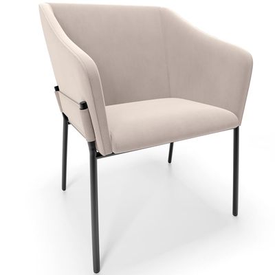 Cadeira Para Sala de Jantar Estar Living Olívia L02 Suede Bege - Lyam Decor