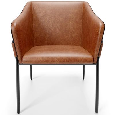 Kit 4 Cadeiras Para Sala de Jantar Estar Living Olívia L02 Couríssimo Camel Preto - Lyam Decor