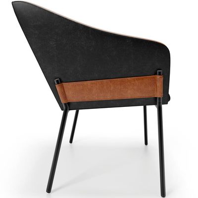 Kit 4 Cadeiras Para Sala de Jantar Estar Living Olívia L02 Couríssimo Camel Preto - Lyam Decor