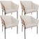 Kit 4 Cadeiras Para Sala de Jantar Estar Living Olívia L02 Linho Cru Couríssimo Camel - Lyam Decor