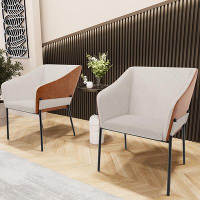Kit 4 Cadeiras Para Sala de Jantar Estar Living Olívia L02 Linho Cru Couríssimo Camel - Lyam Decor