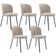 Kit 5 Cadeiras Sala de Jantar Estofada Gavi L02 Bouclê Creme - Lyam Decor