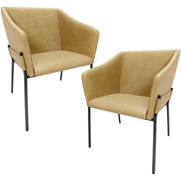 Kit 2 Cadeiras Para Sala de Jantar Estar Living Olívia L02 Couríssimo Fendi - Lyam Decor