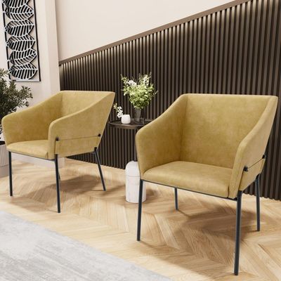 Kit 2 Cadeiras Para Sala de Jantar Estar Living Olívia L02 Couríssimo Fendi - Lyam Decor