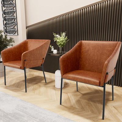 Kit 4 Cadeiras Para Sala de Jantar Estar Living Olívia L02 Couríssimo Camel - Lyam Decor