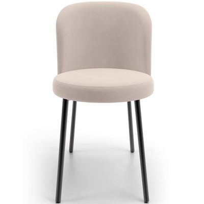 Cadeira Para Sala de Jantar Cozinha Estofada Gavi L02 Suede Bege - Lyam Decor