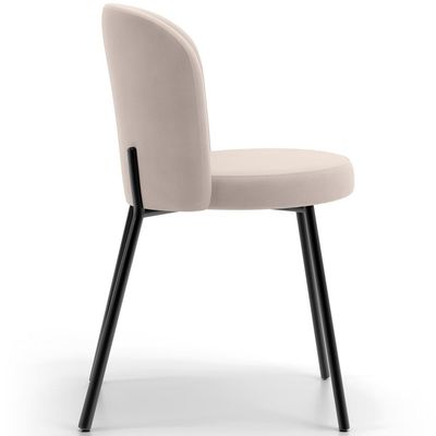 Cadeira Para Sala de Jantar Cozinha Estofada Gavi L02 Suede Bege - Lyam Decor