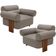 Kit 02 Poltronas Decorativas Orgânica Sala Living Pés Madeira Orpheu L02 Bouclê Bege - Lyam Decor