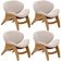 Kit 4 Poltronas Decorativa Orgânica Sala Living Kadosh L02 Suede Bege - Lyam Decor