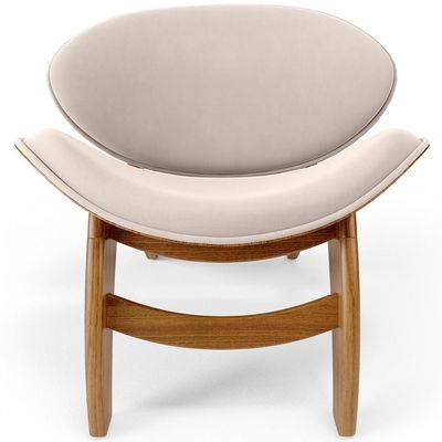 Kit 4 Poltronas Decorativa Orgânica Sala Living Kadosh L02 Suede Bege - Lyam Decor