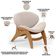 Kit 4 Poltronas Decorativa Orgânica Sala Living Kadosh L02 Suede Bege - Lyam Decor