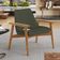 Poltrona Decorativa Para Sala de Estar Living Base Madeira Becker L02 Linho Verde Musgo - Lyam Decor