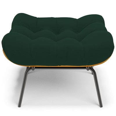 Puff Decorativo Sala de Estar Costela L02 Suede Verde Musgo - Lyam Decor