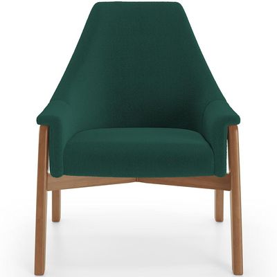 Poltrona Decorativa Para Sala de Estar Sakura L02 Bouclê Verde - Lyam Decor