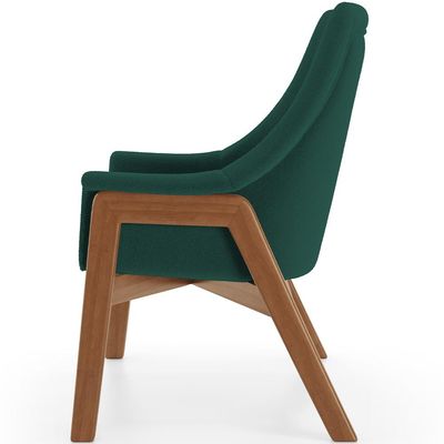 Poltrona Decorativa Para Sala de Estar Sakura L02 Bouclê Verde - Lyam Decor