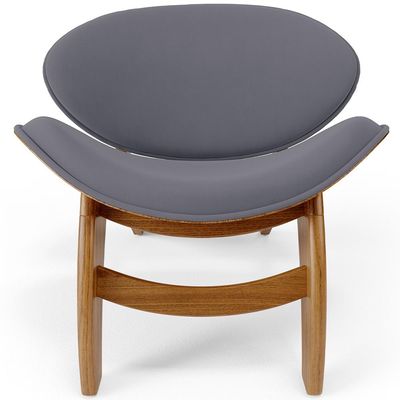 Kit 4 Poltronas Decorativa Orgânica Sala Living Kadosh L02 Suede Cinza - Lyam Decor